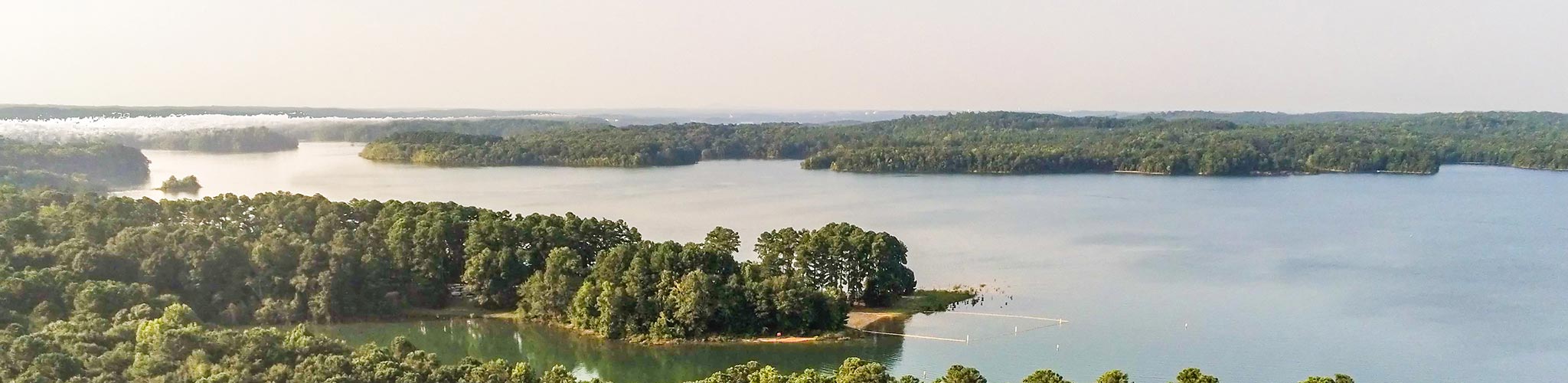 Aerial view over Lake Greenwood near Chappells, Newberry County, South Carolina